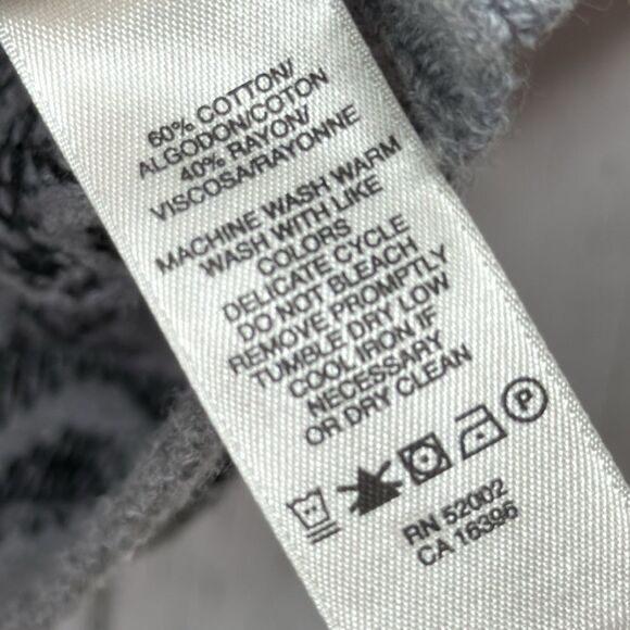 DKNY Jeans Gray Chevron Knit Belted Cardigan Cozy Minimalist Soft Grunge - Picture 10 of 13